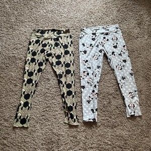 Lula Roe Tall & Curvy TC Minnie Mouse Leggings Lot of 2 Abstract Gray